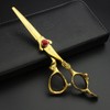 Golden Barber Scissors Hair Sparse Scissors Set and Hair Scissors
