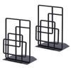 SRIWATANA Book Ends Heavy Duty, Decorative Black Bookends for Shelves,
