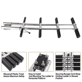 NovelBee 4 Step Dual Vertical Telescopic Boat Dive Ladder with transom mounting Bracket,316 Stainless Steel Sport Ladder for Marine Boat Yacht Swimming Pool
