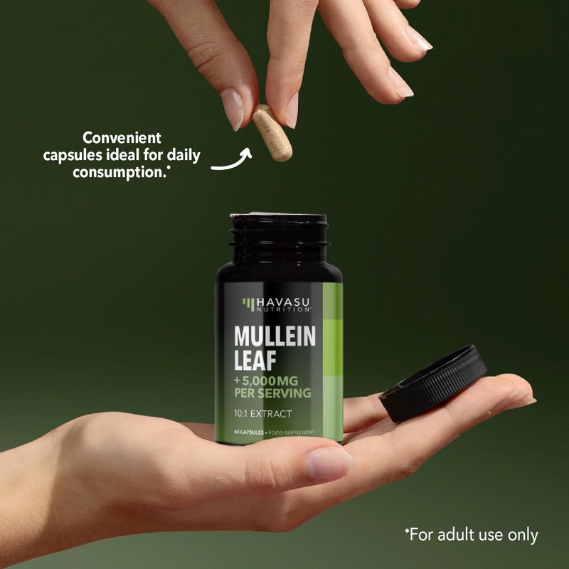 Mullein Leaf Capsules for Respiratory Health - 5000mg Extract 10:1