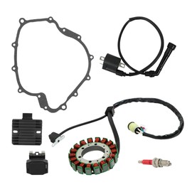 waltyotur Stator & Rectifier Ignition Coil Relay Gasket Replacement for Yamaha Grizzly 660 2002-2008 Rhino 660 YXR660 2004-2007 Replacement for 5KM-81410-01-00 5BN-81960-00-00