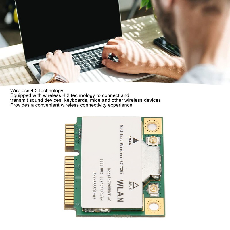 7265HMW Wireless Network Card 1200Mbps 2.4 5Ghz Bluetooth 4.2 Mini