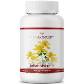 VITACONCEPT PRAXIS FÜR ANTI-AGING-MEDIZIN Johanniskraut Extrakt I 5000 mg pro Kapsel I inkl. natürlichem Hypericin und Hyperforin I zertifiziert laborgeprüft I 180 Kapseln I vegan I Vitaconcept