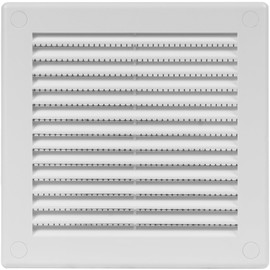 HVAC OV 5pack 4.5" x 4.5" Inch (Grille Dimensions) White Plastic Square Vent Cover - HVAC Air Return Grille - Built-in Protection Screen - 5.9" x 5.9" Inch (External Dimensions)