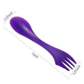 Arroyner 180Pcs Plastic Sporks Tritan Sporks 3 in 1 Travel Fork for Camping, Travel, Home, Restaurant (7 Inch)