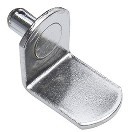 5mm (50 Pack) Bracket Style Cabinet Shelf Support Pegs -"L" Clips for Kitchen & Bookcase - Polished Nickel