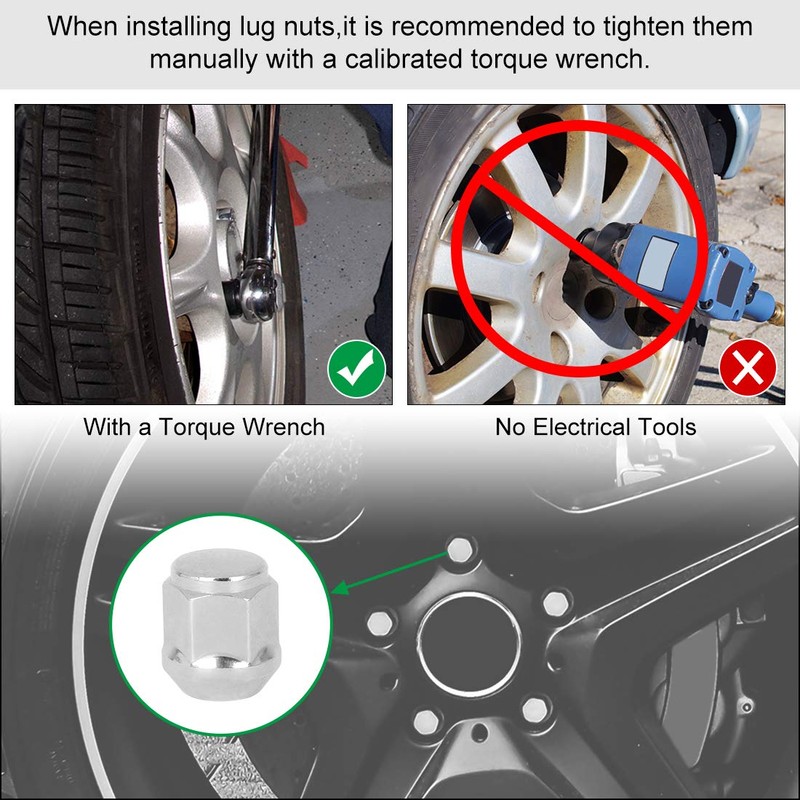 X AUTOHAUX 4 Pcs M12x1.5 Chrome Wheel Lug Nuts Cone