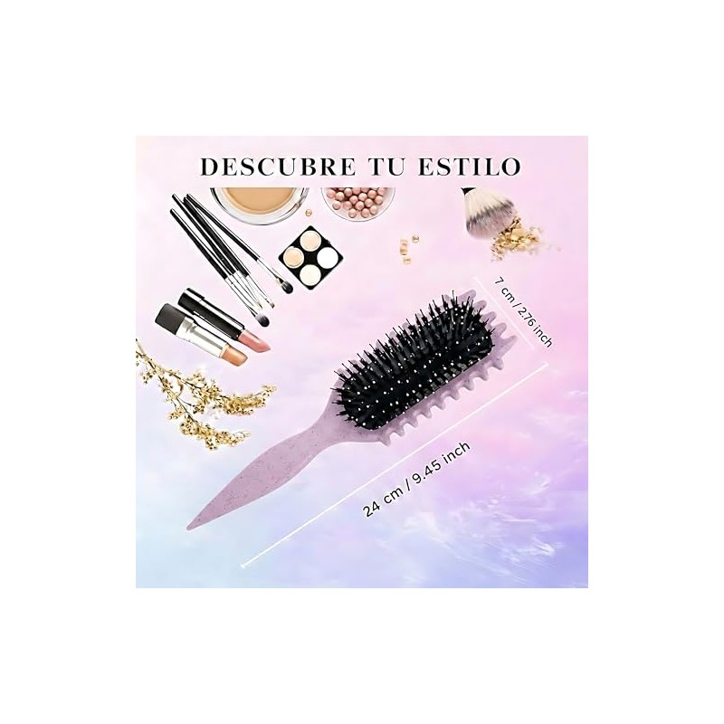 Cepillo para cabello rizado para mujeres,Curly hair brush (Morado)
