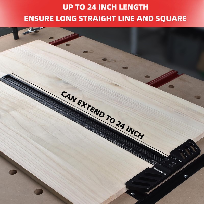 GOINGMAKE Woodworking T-Square 24 Inch Aluminum Alloy T Square Ruler