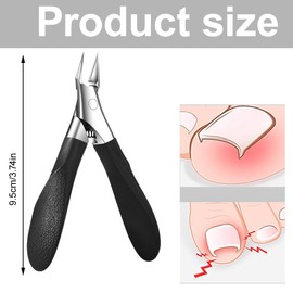 Nail Scissors for Deep Ingrown Toenails Made of Stainless Steel, Cuticle Scissors, Cuticle Remover, Professional, Precision Nail Scissors for Toenails and Fingernails, Black
