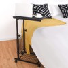 LUARANE Mobile C Shaped Side Table, Height Adjustable End Table