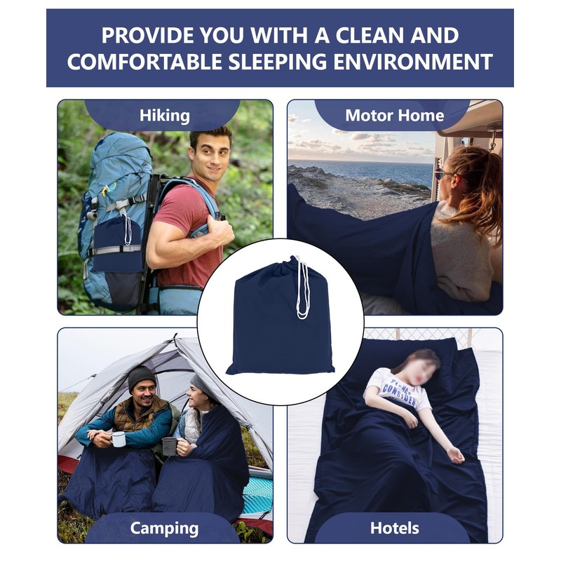 2-in-1 Sleeping Bag Ultralight with Zip Cushion Compartment Cotton Thin