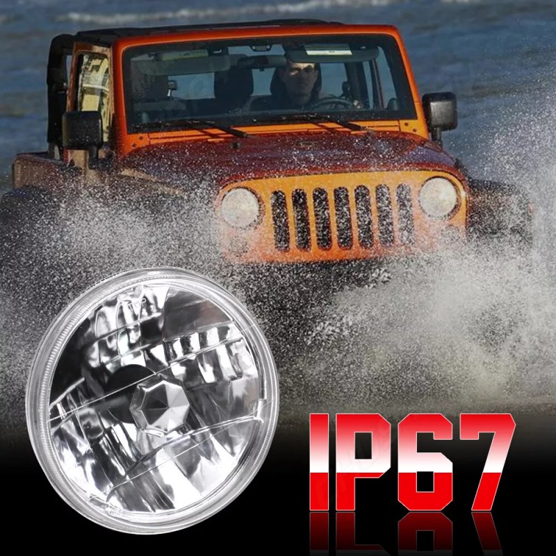 CHUSYYRAY Pair 7 inch Round LED Headlights HILo Beam For