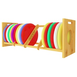 MinBoo Disc Golf Rack Stackable | Bamboo Disc Golf Shelf for Sports Disc Storage | Disc Golf Organizer with 40+ Disc Capacity | Essential Disc Golf Accessories | Discs Not Included