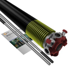 Garage Door Torsion Spring 207x1.75x30 for Left Side of Garage Door with Winding Bars | Torsion Springs for Garage Door Repair | Precision E-Coating 5-Year Warranty Min. 30,000 Cycles (Red Cone)