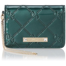 Pinky and Diane PDLWFAP1 Pass Case, Common Enamel, Checkered with Original Logo, Pearl Enamel, Adult, Cute, Chain Included, green, One size