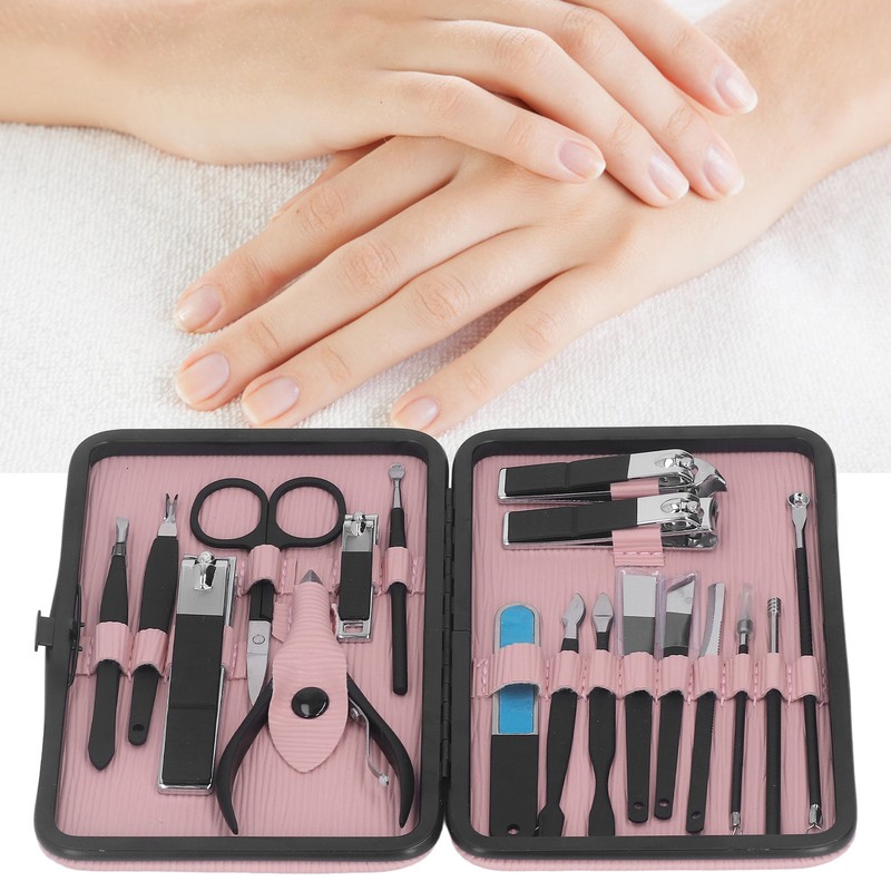 18 Pcs Manicure Set Portable Eyebrow Trimmer Dead Skin Pliers