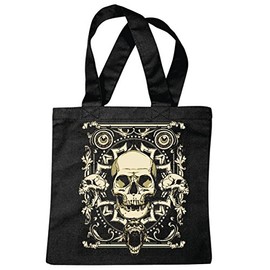 Reifen-Markt Tasche Umhängetasche VINTAGE SKULL BIKERSHIRT GOTHIC BIKE CLUB MC MOTORCYCLE CHOPPER CUSTOM MOTORRAD MOTORRADTREFFEN CLUB TREFFEN Einkaufstasche Schulbeutel Turnbeutel in Schwarz