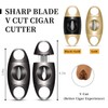 V-Cut Cigar Cutter, Stainless Steel Sharp Blade Cigar Guillotine Scissors