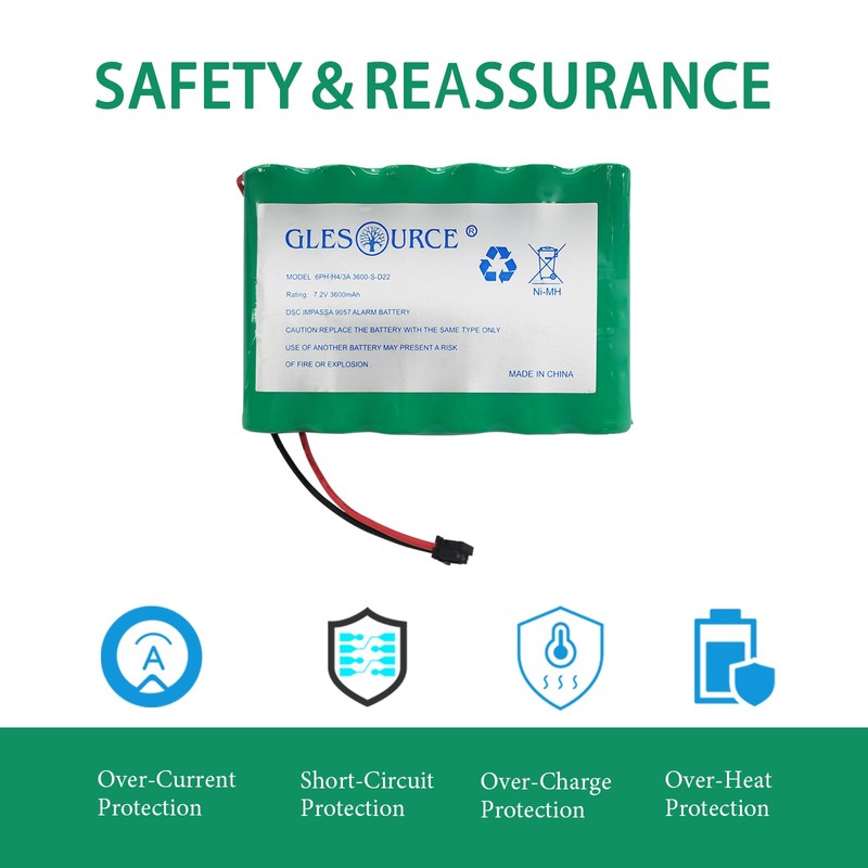 XUNTU Upgraded 6PH-H-4/3A3600-S-D22 7.2V Battery Compatible with DSC IMPASSA 9057,