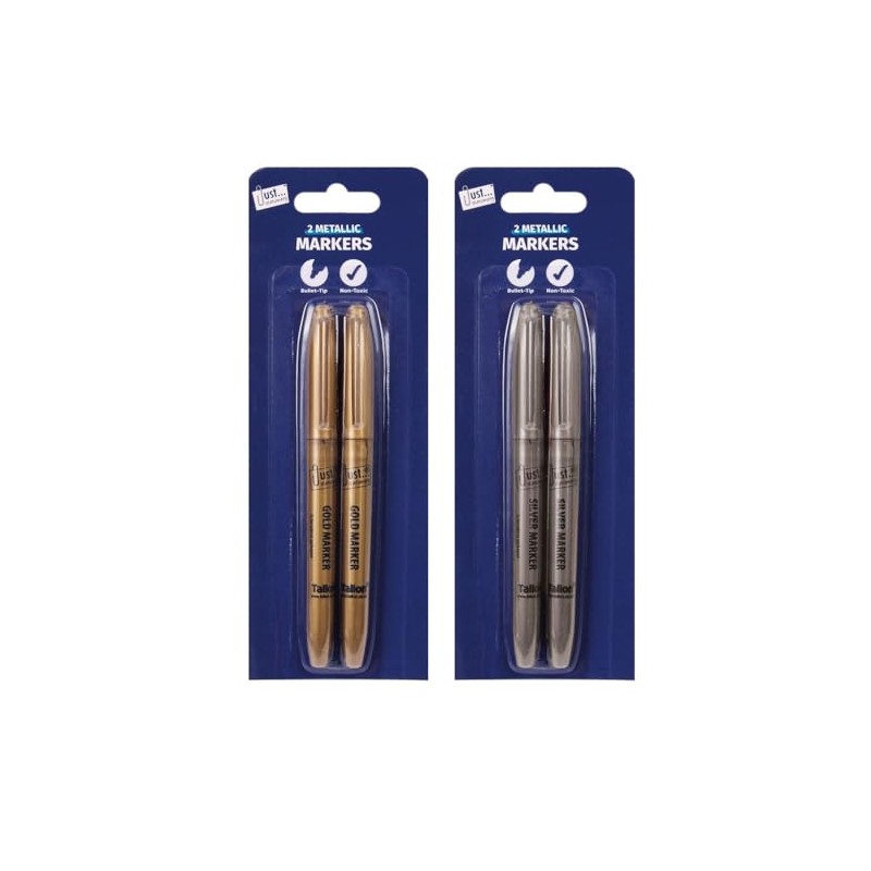 Tallon TA5641 Bullet Tip Gold 2 Pieces Marker Pens (Gold,