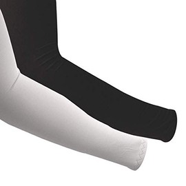 2 pares de mangas de protección solar UV para ciclismo, correr, golf, conducción para hombres y mujeres, Negro + Blanco, Medium