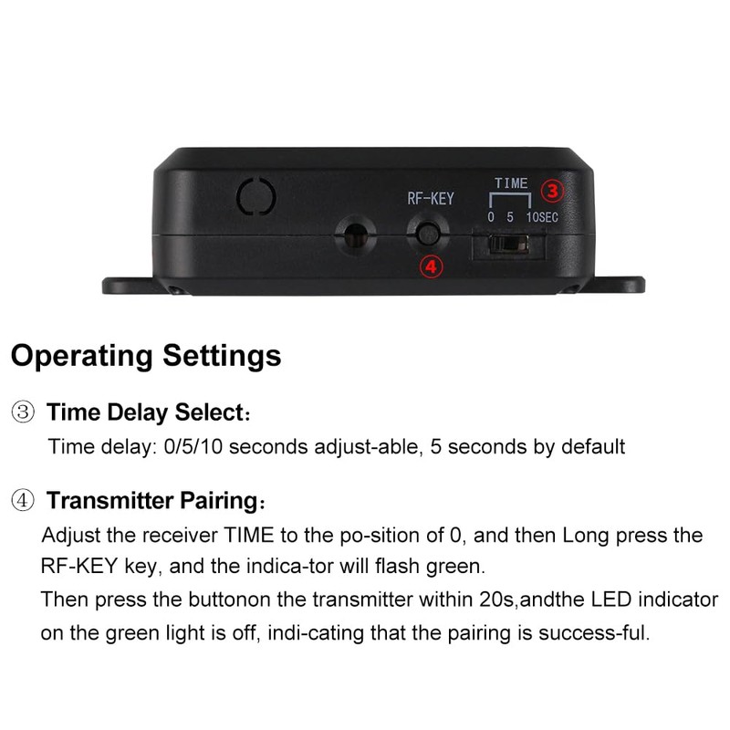 YiToo 12VDC Remote Control Switch 433MHz with DC Power Connector