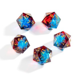 Yourandoll 5pcs Polyhedral Dice D20 Dice 20 Dice for Dungeons and Dragons, DND, TRPG, MTG Dice and More Table Games (Green Black)