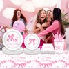 Adirasenotek 3Pcs Pink Bow Table Cloth Party Tablecovers Coquette Birthday
