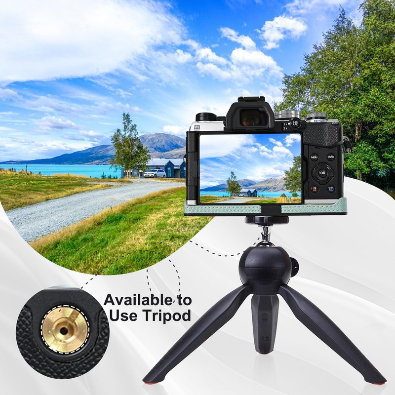 Rieibi PU Leather Half Case for Olympus OM-5/Olympus OM-D E-M5