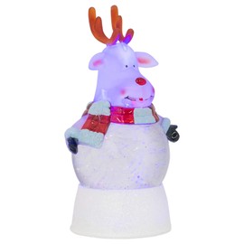 Elanze Designs Christmas Reindeer Figurine 100MM Glitter Water Globe Decoration