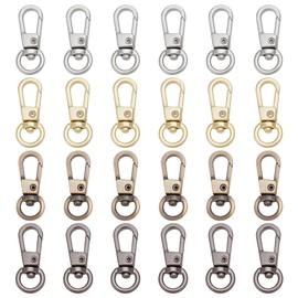 PH PandaHall 24pcs 4 Colors Swivel Lobster Claw Clasps 360 Degree Swivel Trigger Snap Hooks for Keychain Lanyard Making Handbag Chain Buckles Bag Belting Connector Sewing Project