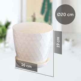 Kadax Decorative Flower Pot, for Flowers and Plants, with bottom tray, Made of Light and Durable Material