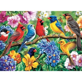 300 Piece Puzzle for Adults – Beautiful Birds & Colorful Flowers, Relaxing and Challenging Jigsaw Game, Ideal for Gifts or Wall Display (20.5" x 15")
