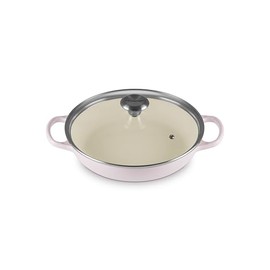 Le Creuset Enameled Cast Iron Signature Round Braiser with Glass Lid, 2.25 qt., Shallot