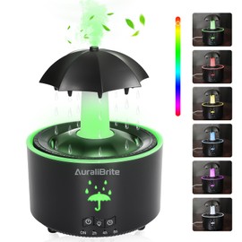 Aesthetic 2-in-1 Humidifier Oil Diffuser with Rotating Raindrop & 7 LED Mood Lights,Cool Mist Humidifier Quiet Variable Mist for up to 24 Hrs,Easy to Fill & Clean, Auto Shut-Off