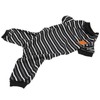 Dog Pajamas Warm 4 Legged High Collar Soft Stretchy Striped