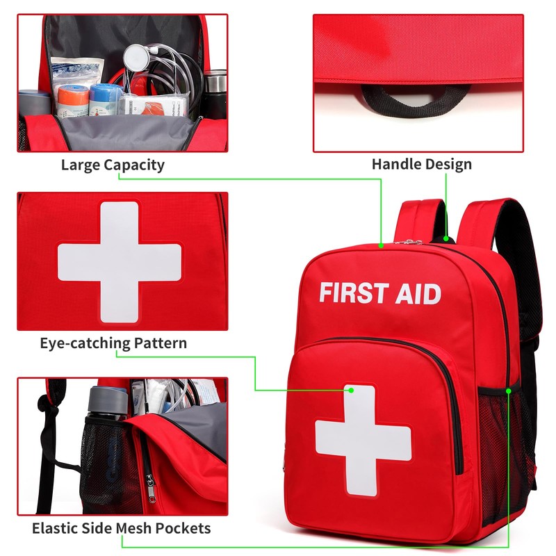 First Aid Backpack Emergency Medical Empty Waterproof Survival First Responder