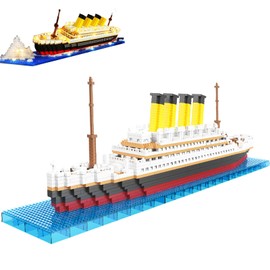 OCAR Modelo Titanic de Bloques Microset,Juego de Bloques de 1878 Piezas,Juego de Puzzle en 3D,Juguetes Educativos de Bloques de Bricolaje,Modelo de Bloques Microset,Juguetes con Bloques pequeños
