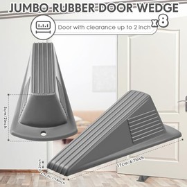 Frienda 8 Piezas Topes de Puerta Jumbo Tope de Puerta Resistente Alto hasta 2 pulgadas de Alto Cuña TPR Cuña Grande Apilable Tope de Puerta Grande de 