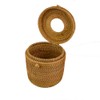 Handmade Cylinder Facial Tissue Box Holder, Woven Napkin Dispenser with