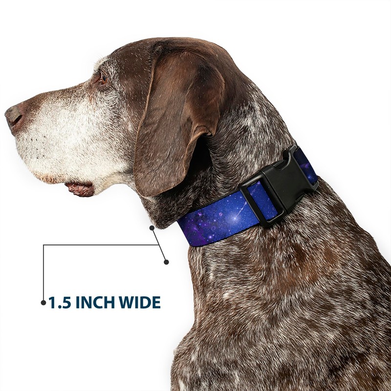 Buckle Down Plastic Clip Collar - Galaxy Blues/Purples - 1/2"