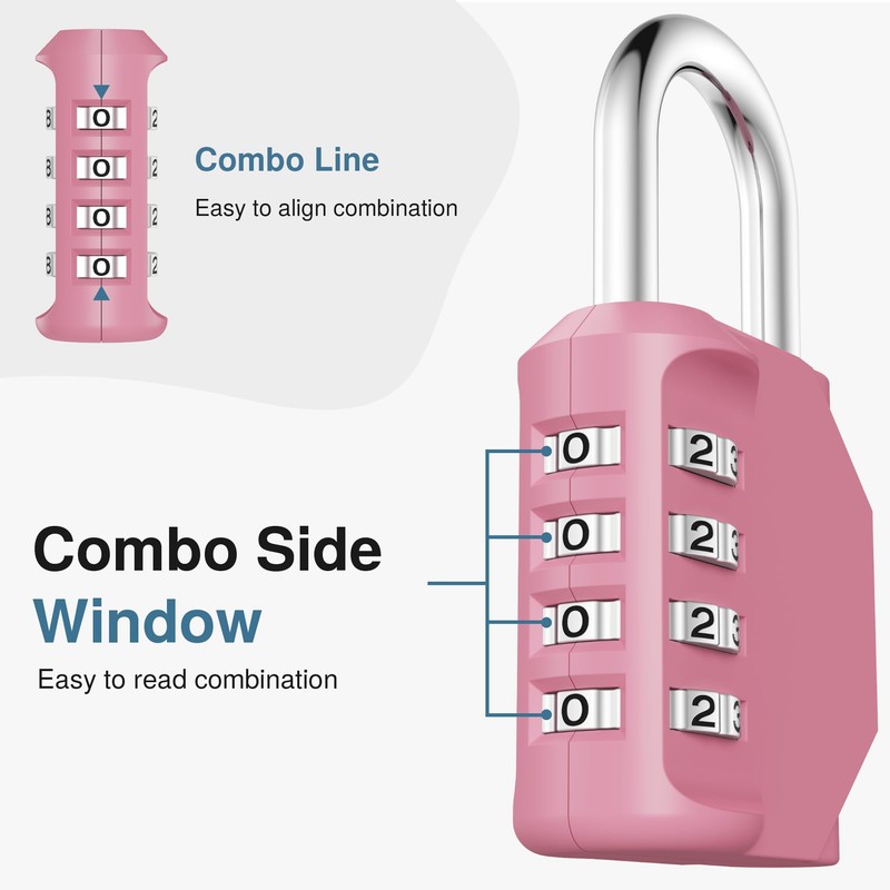 Puroma Combination Lock 2 Pack 4 Digit Waterproof Locker Locks