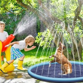 Cooligg Inflatable Splash Pad Sprinkler - Wading Pool for Kids and Dogs - Water Play Toy