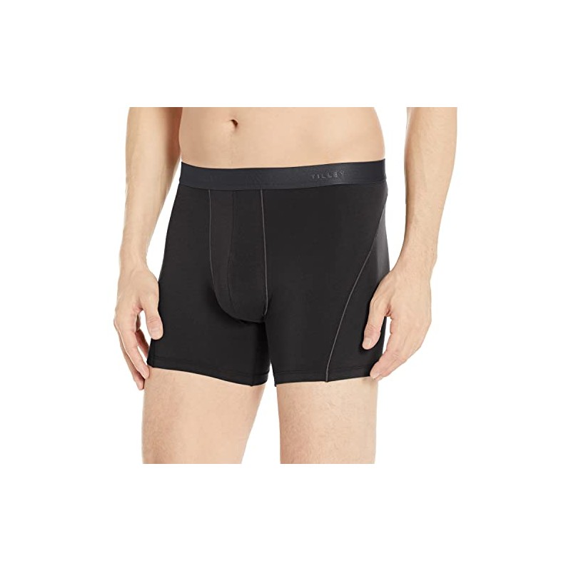 Tilley Men's Organic Boxer Brief, Black, Large