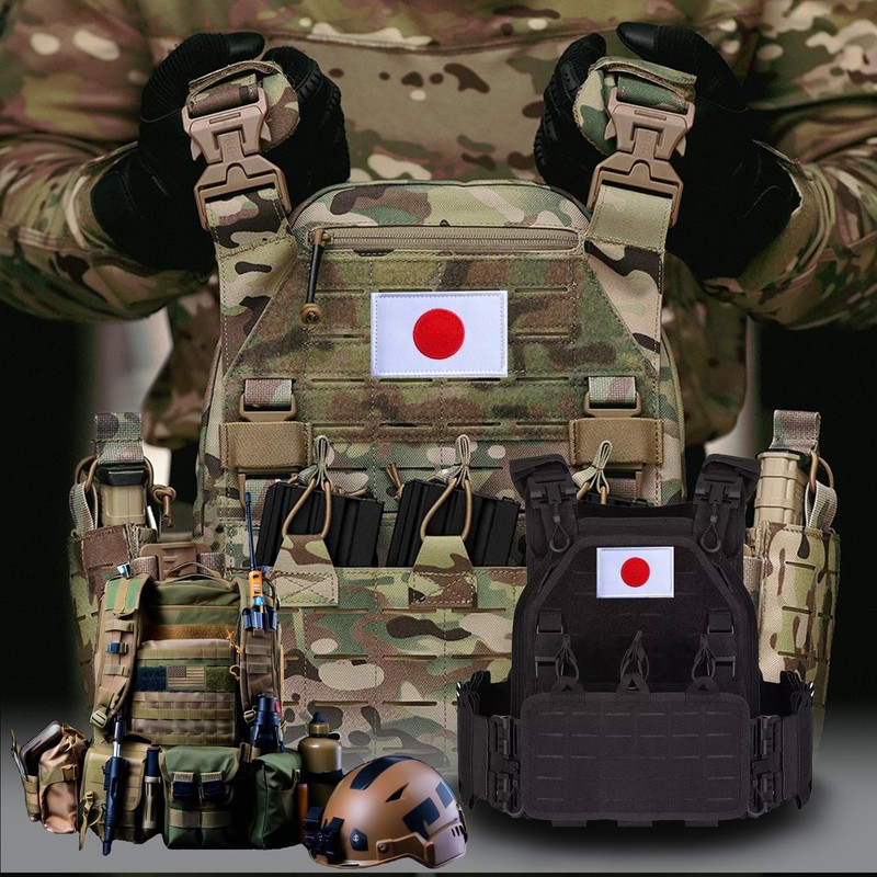 EmWoot 2PCS Japan Flag Patch Embroidered Morale Patch Military Tactical