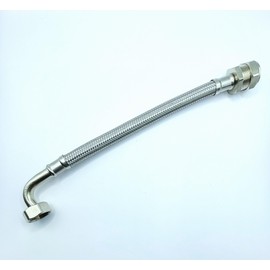 Flexi Tap Connector 22mm x 3/4" BSP Bent Easy Connect 300mm Long Flexible Hose Pipe for Bath, Heating Expanssion Vessel Tank