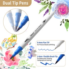 36 Colors Brush Markers,Fine Tip Markers,Dual Tip Art Markers Pens for Coloring Lettering Calligraphy Drawing Journaling Water Color Pens for Kids Adult Book Eggs Decorations Art Craft Kit Gift