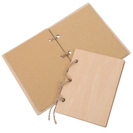 SHOWERORO 2Pcs Wooden Wedding Vow Books Blank Vow Notebooks with Floral Pattern Elegant Wedding Favors for Bride and Groom for Ceremony and Photo Props