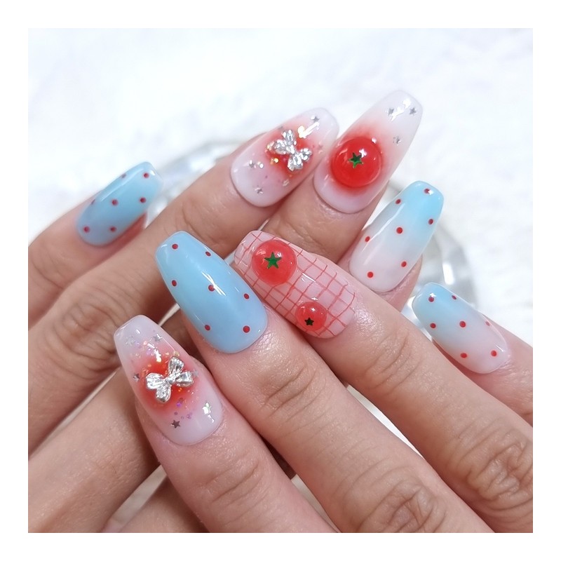 Tomato's daily handmade nail tip - short oval / 토마토의